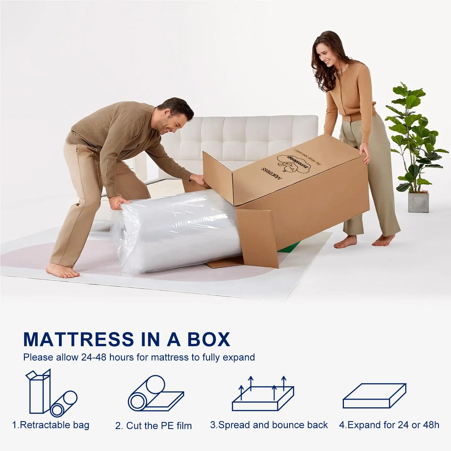 8″ Memory Foam Orthopedic Mattress in a Box – Pressure Relief & Support
