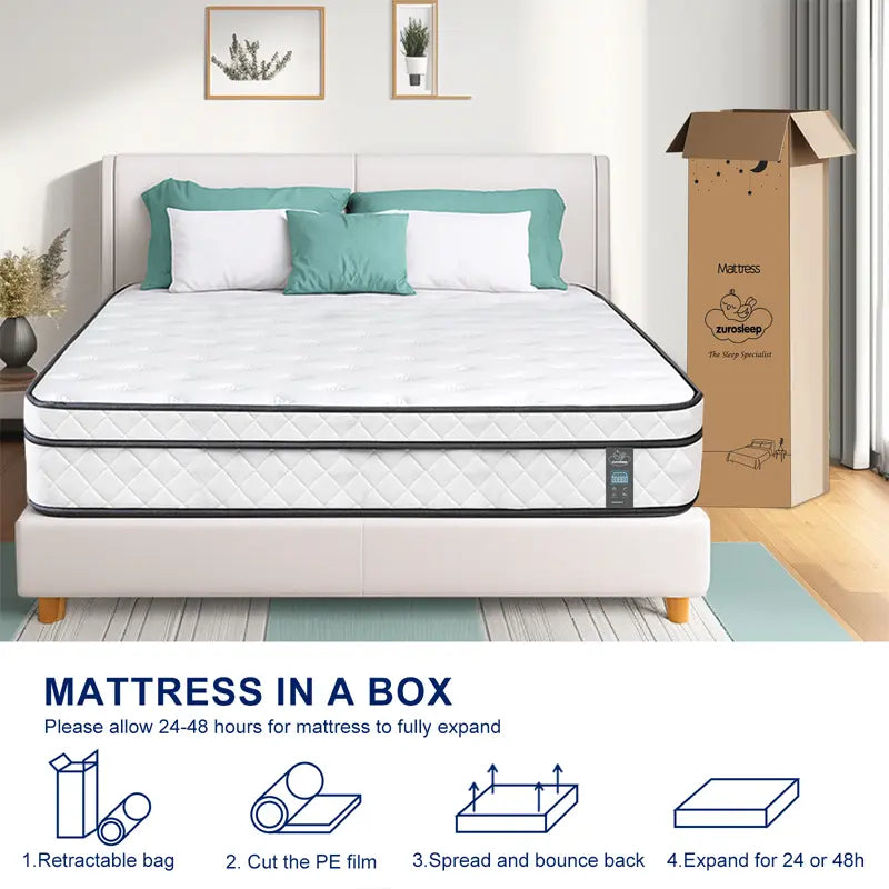 10 Inch Hybrid Mattress in a Box – Gel Foam & Pocket Springs