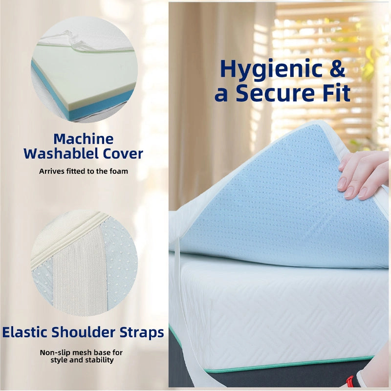 2 Inch Cooled Mattress Topper Double Memory Foam