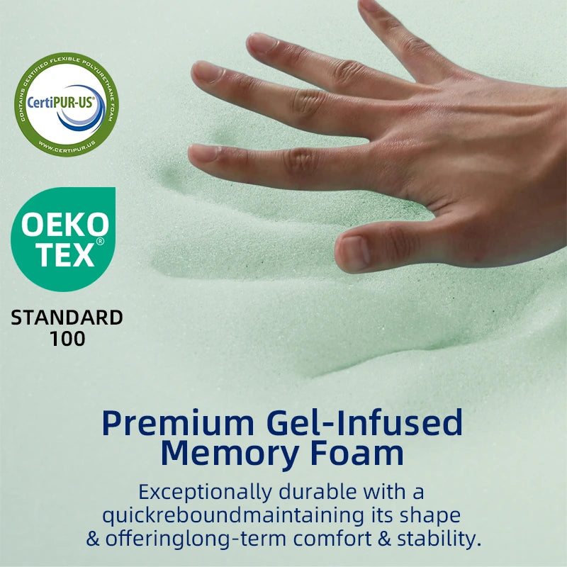 2 Inch Cooled Mattress Topper Double Memory Foam