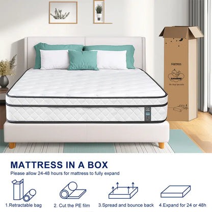 10 Inch Hybrid Mattress in a Box – Gel Foam & Pocket Springs